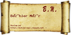 Böhler Mór névjegykártya